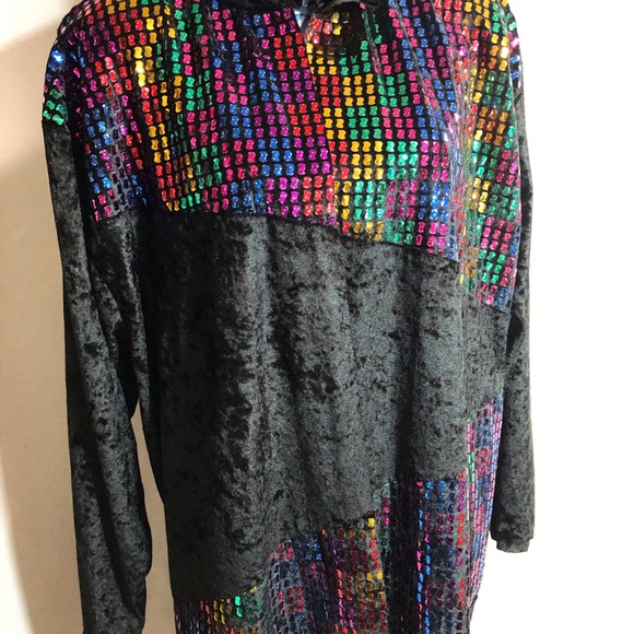 Vintage velvet and sequins jacket - Picture 1 of 6